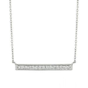 0.15 Carat Natural Diamond Bar Necklace Pendant